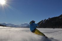 Snowkiten am Reschensee